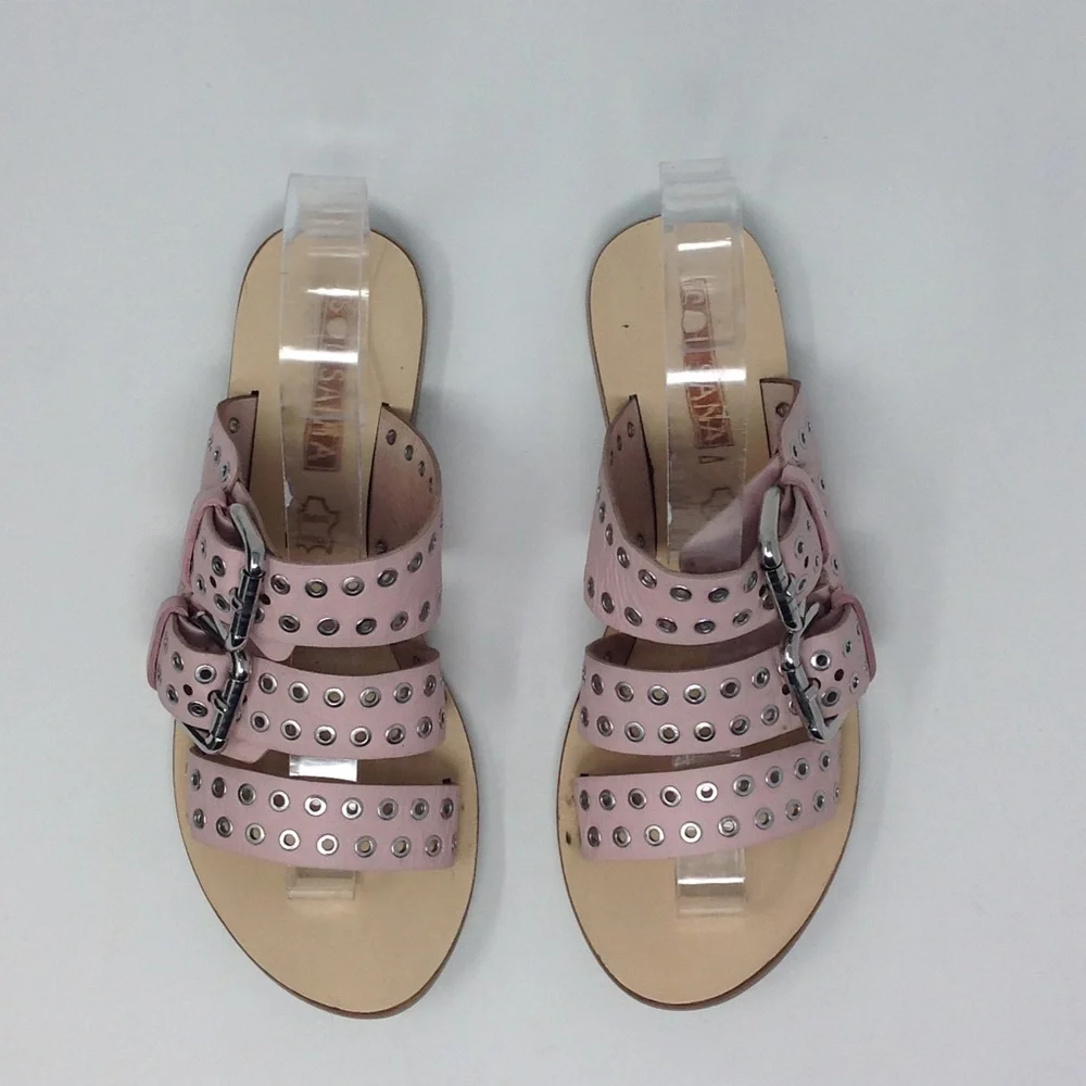 Sol Sana Pink Studded Foster Leather Sandals 36/6 - Picture 7 of 9
